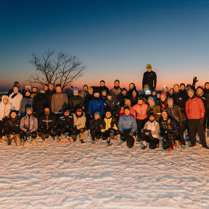course hivernale photo de groupe